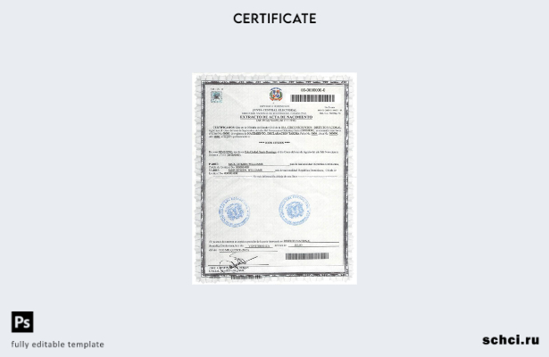 скачать цифровой образец свидетельства о рождении в Доминиканской Республике